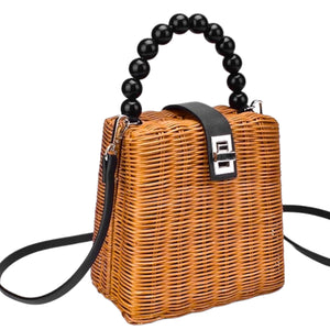 Tan Rattan Bag