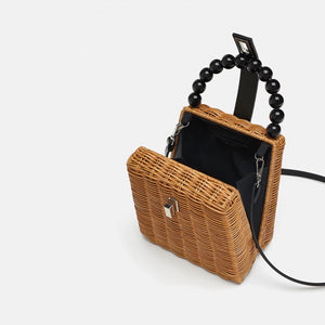 Tan Rattan Bag