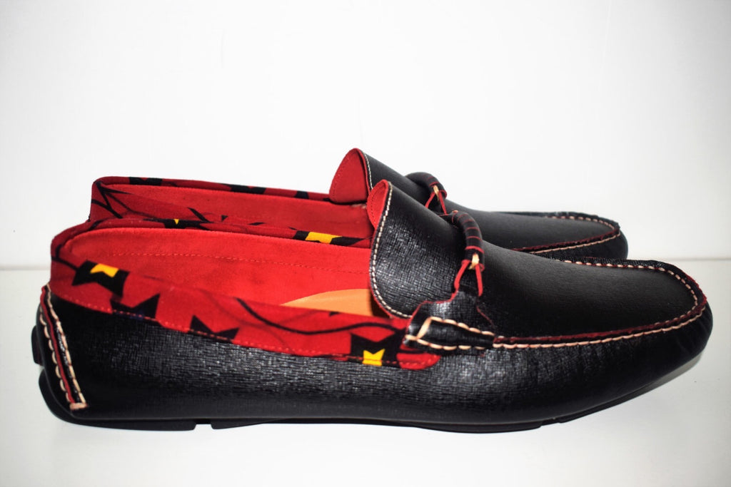 Leather & Print Moccassin