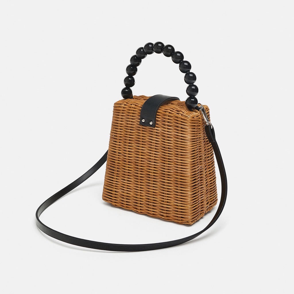 Tan Rattan Bag