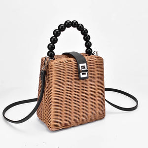 Tan Rattan Bag